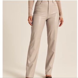 Abercrombie and fitch 90s high rise straight leather pants